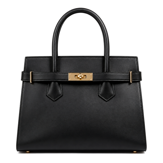 Women's Black Leather Handbag | 2026