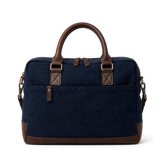 Men's Navy Canvas Handbag | 2026