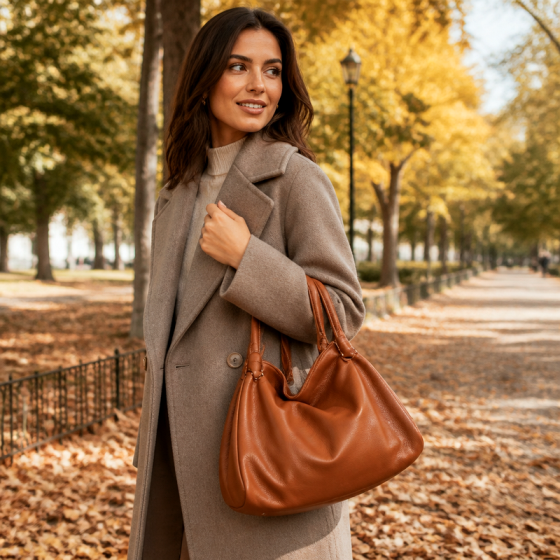 Women's Soft Cognac Handbag | 2026