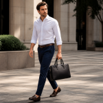 Men's Black Leather Handbag | 2026