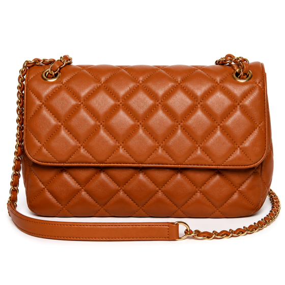 Women's Cognac Quilted Shoulder | 2026