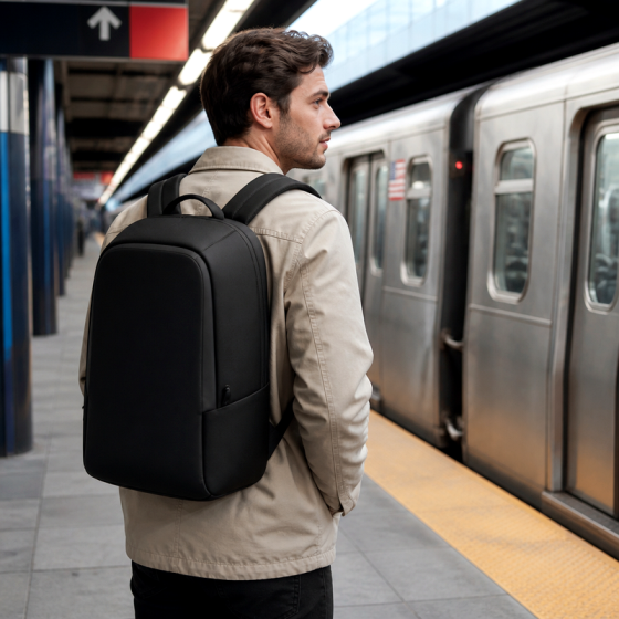 Anti-Theft Black Backpack | 2026