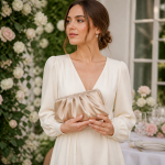 Women's Beige Satin Clutch | 2026