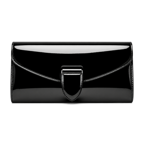 Women's Black Patent Clutch | 2026