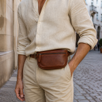 Men's Brown Leather Belt Bag | 2026