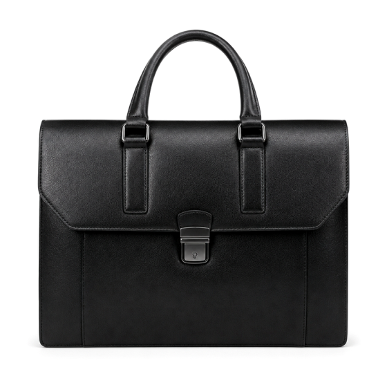 Men's Black Leather Briefcase | 2026