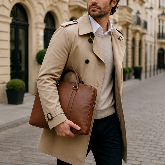 Men's Soft Brown Briefcase | 2026