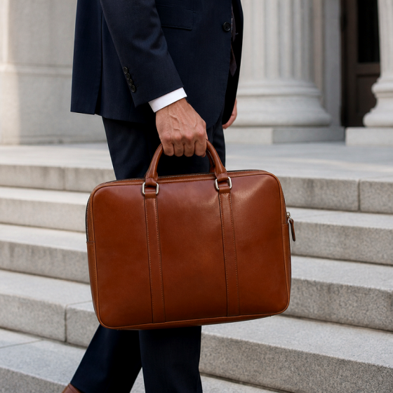 Men's Cognac Lawyer Briefcase | 2026