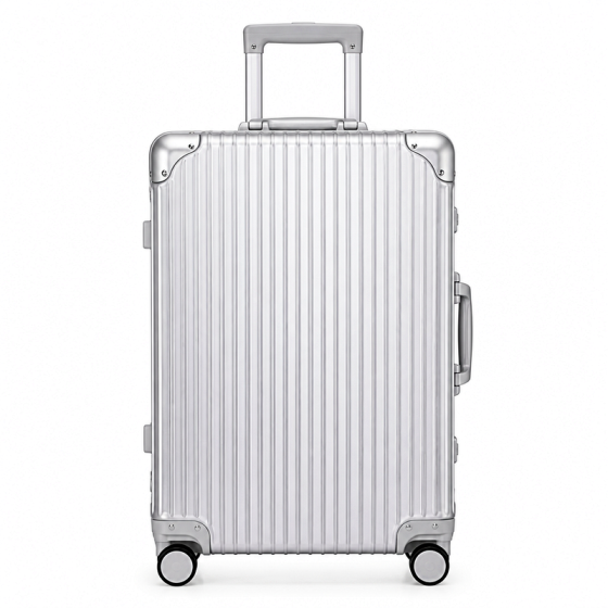 24-Inch Silver Aluminum Suitcase | 2026