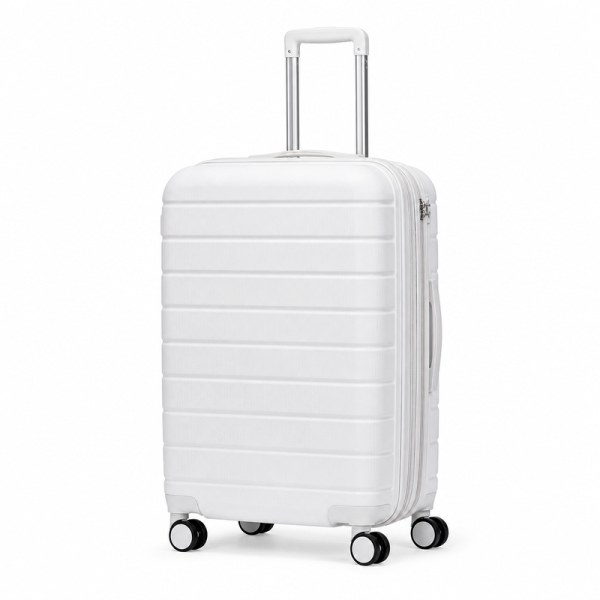 24-Inch Expandable White Suitcase | 2026