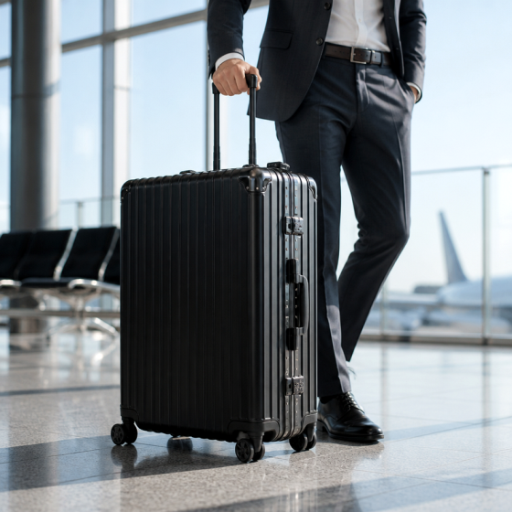 28-Inch Black Aluminum Suitcase | 2026