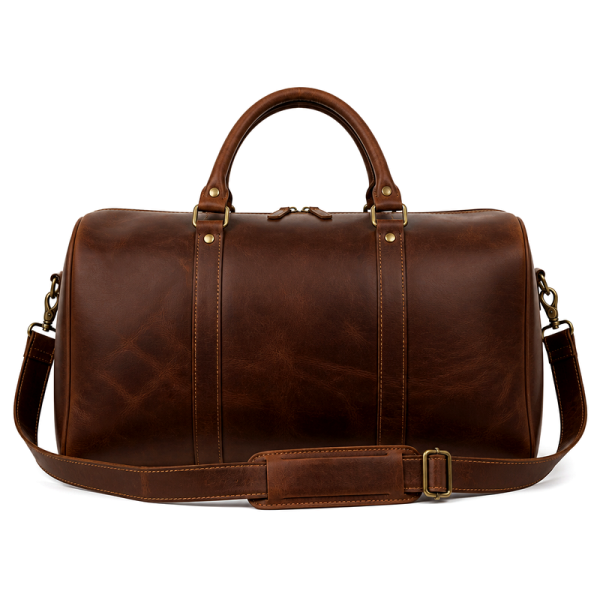 Men's Brown Leather Duffel | 2026