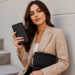 Women's Black Quilted Wallet | 2026