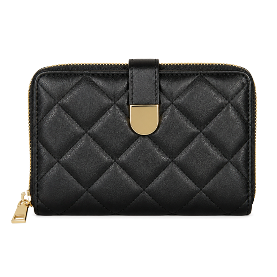 Women's Black Quilted Wallet | 2026